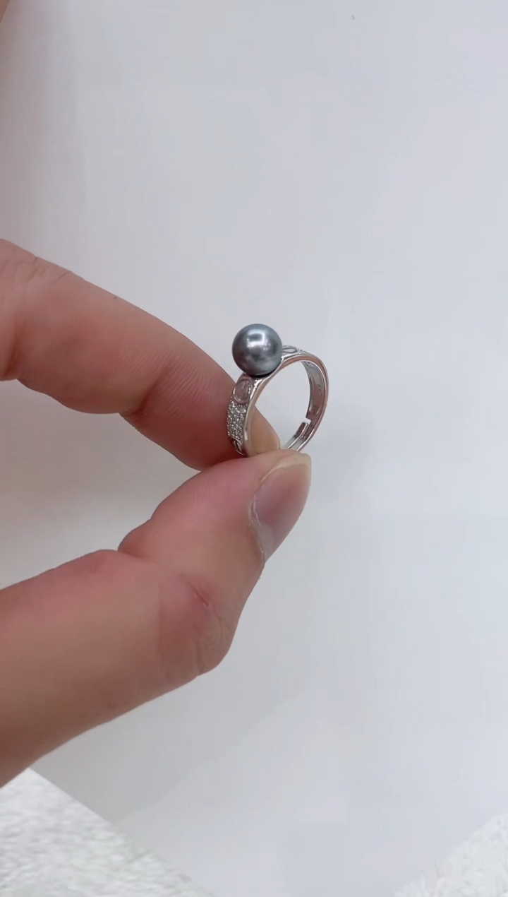 【闪购商品】海水珍珠戒指银S925镶嵌海水珍珠戒指