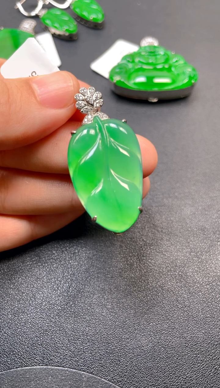 银S925镶嵌挂件翡翠dz1