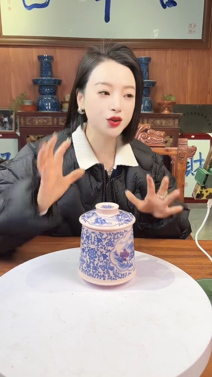 摆件陶景德镇陶瓷青花摆件16