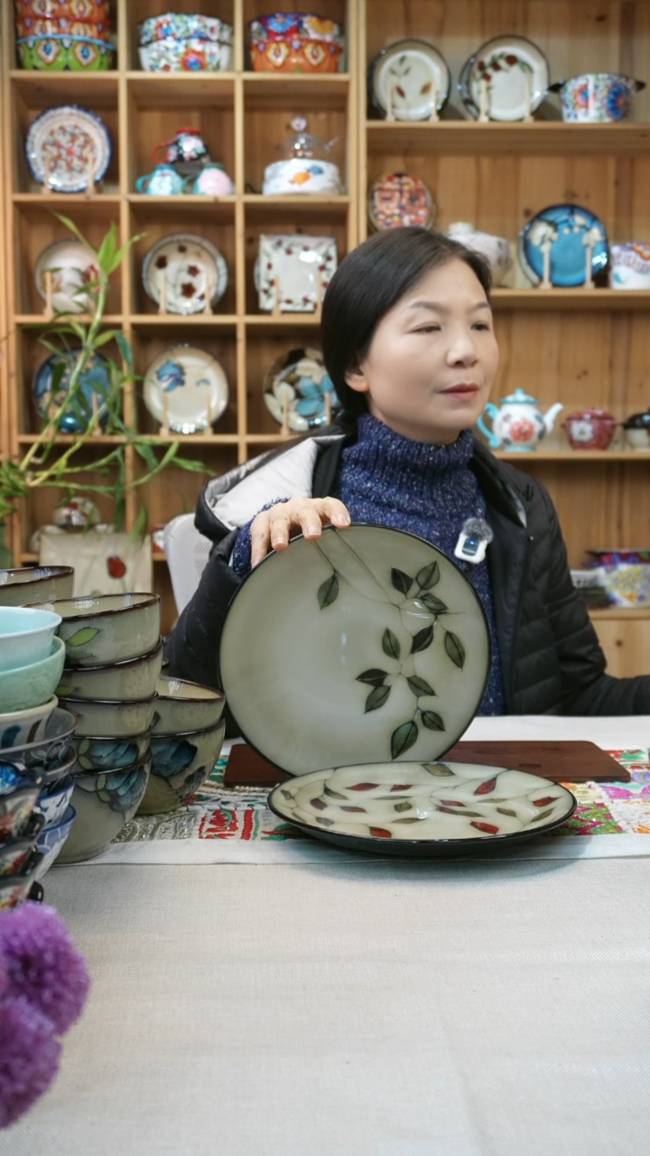 瓷片小可陶瓷高温两只深盘