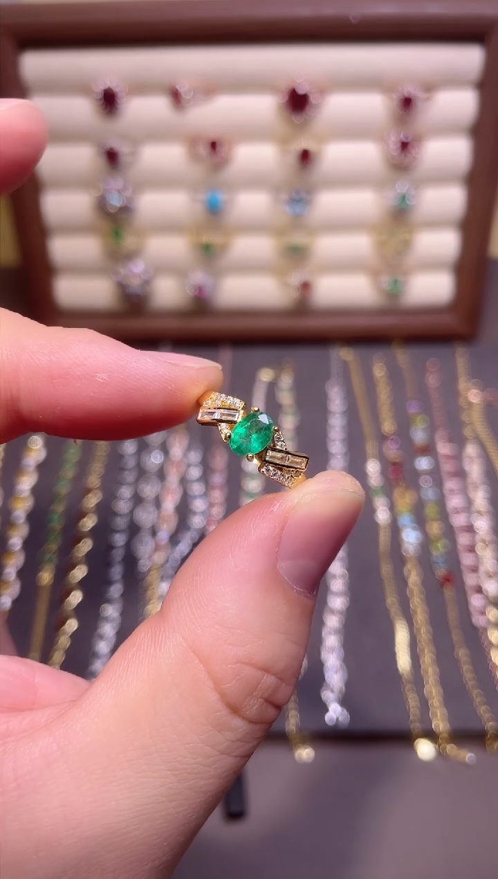 【闪购商品】祖母绿戒指银S925镶嵌1