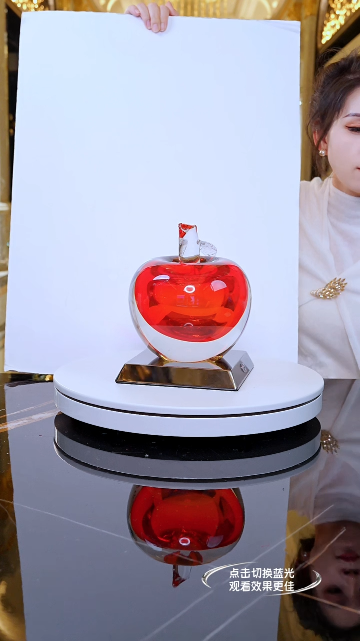 摆件YB00813红色苹果摆件+AJ1619029灯底座黑色