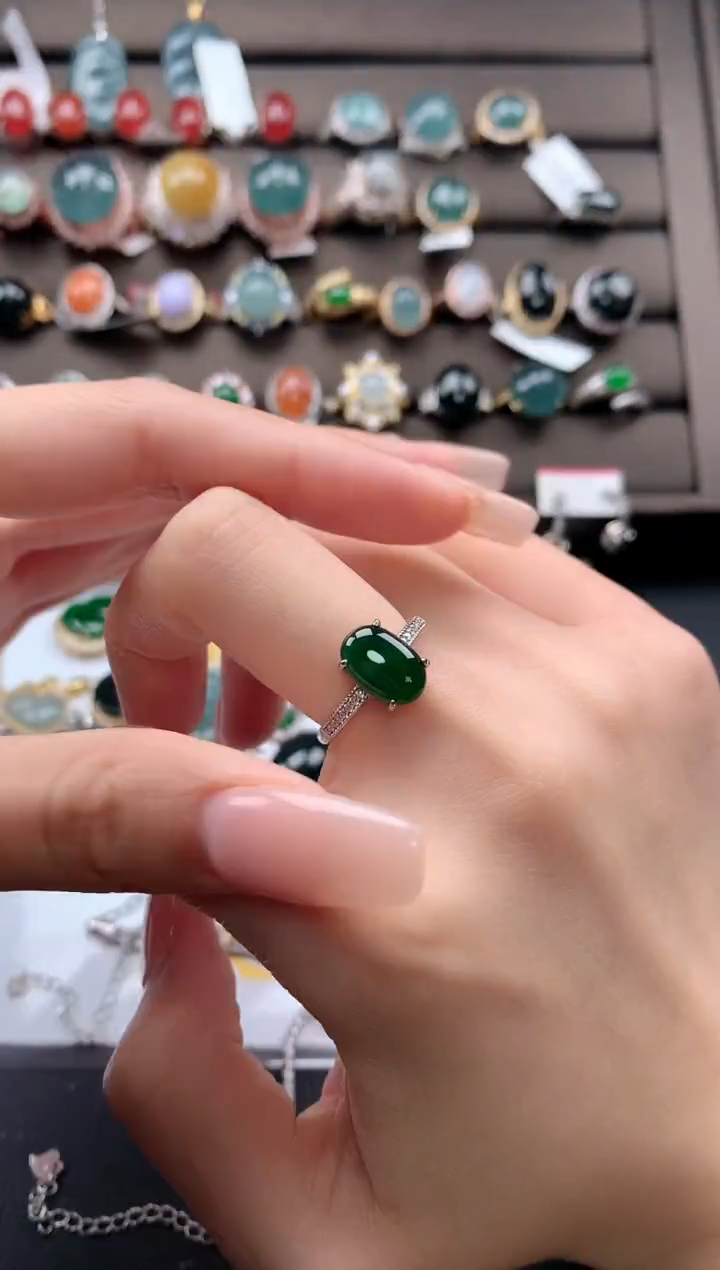【闪购商品】翡翠戒指银S925镶嵌232131311