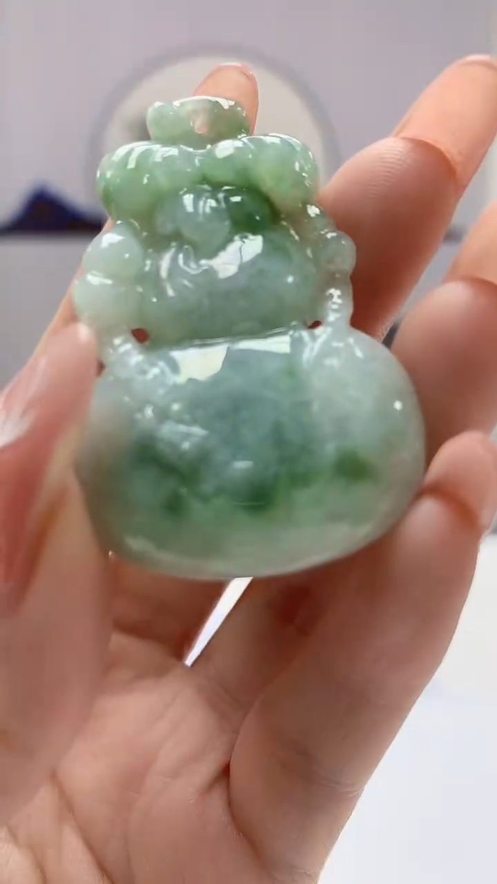 【闪购商品】定制翡翠未镶嵌5152DD-毛货挂件葫芦114