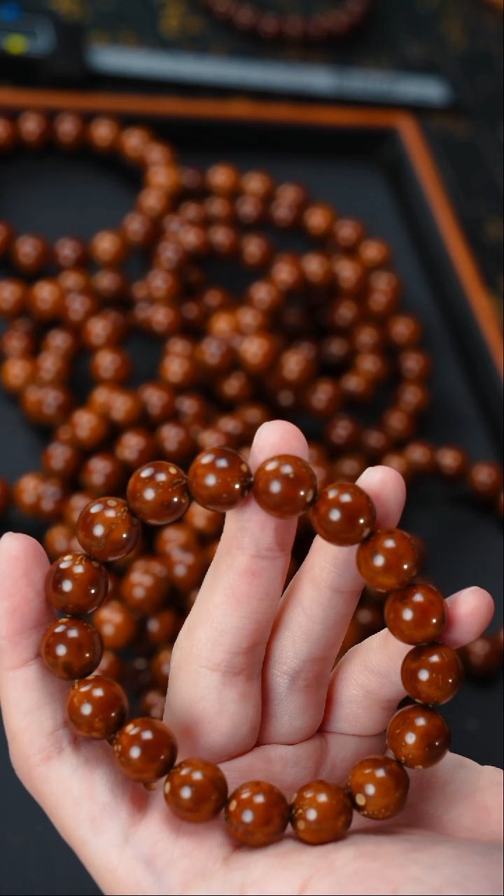 紫金鼠手串油核光珠13     10692