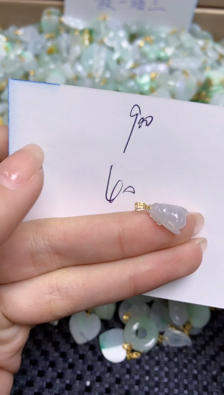 【闪购商品】翡翠颈饰18K金镶嵌天然缅甸A货翡翠