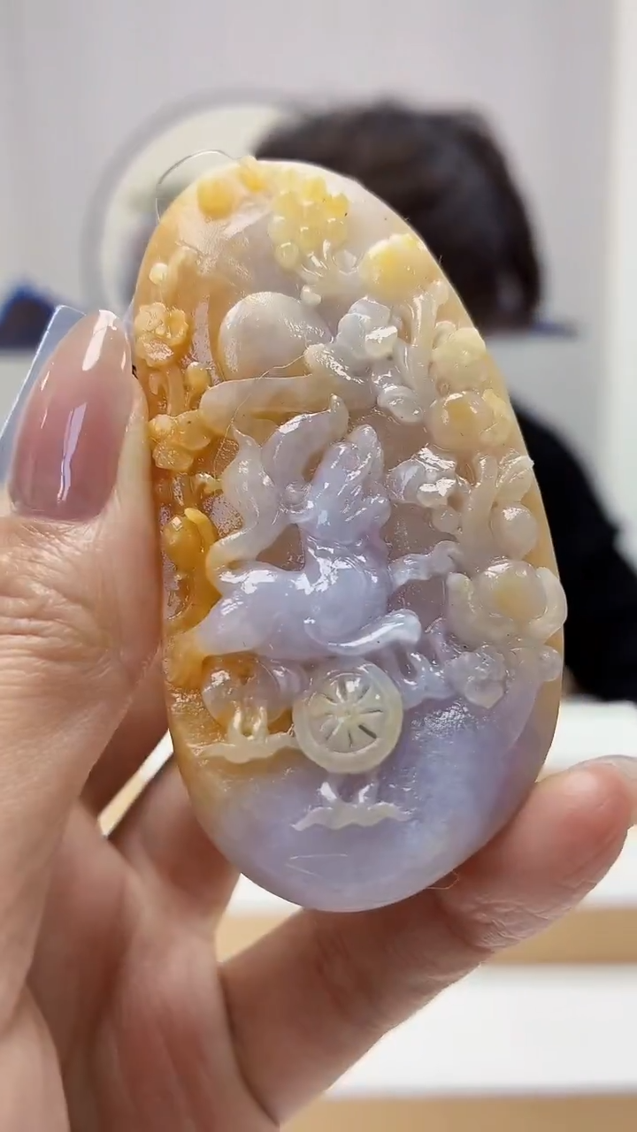 未镶嵌定制翡翠5145MM-毛货挂件85