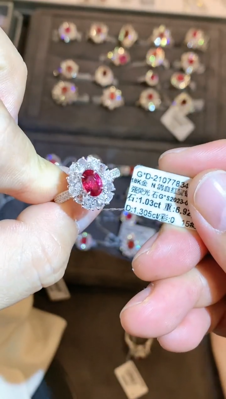 【闪购商品】红宝石戒指18K金镶嵌1.03ct/展会专属价/无烧