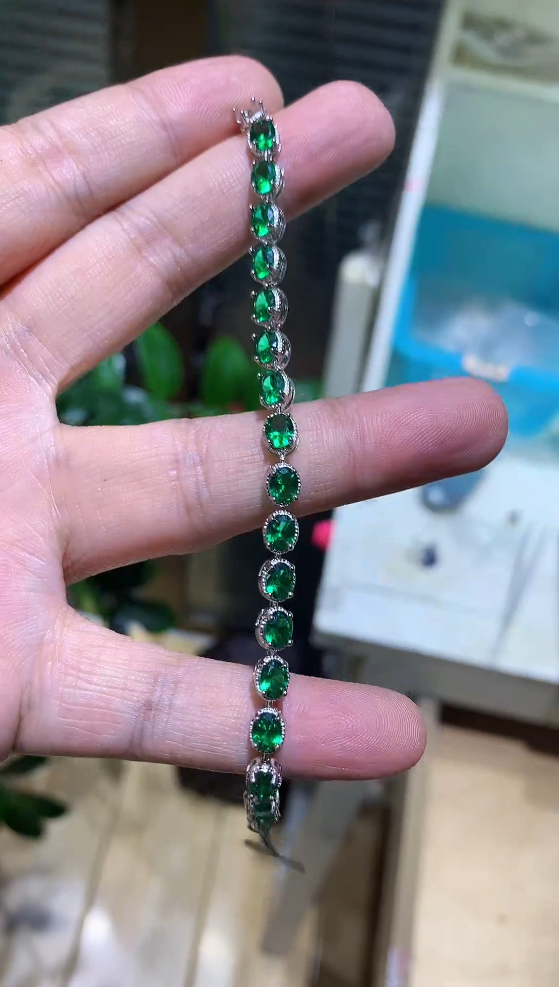 【闪购商品】祖母绿手链银S925镶嵌........