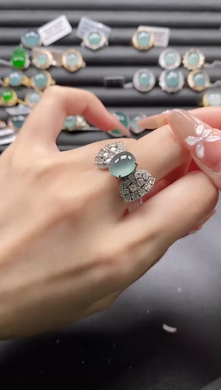 【闪购商品】翡翠戒指银S925镶嵌1111