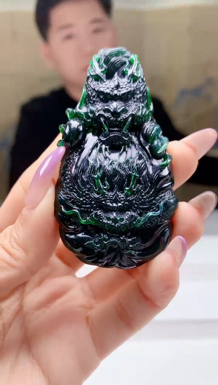 【闪购商品】定制翡翠18K金镶嵌4917ty-毛货挂件168