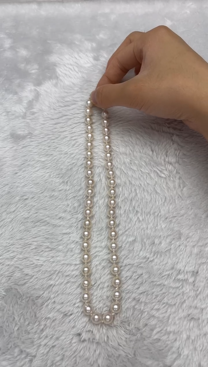 项链银S925镶嵌海水珍珠AK8-8.5mm