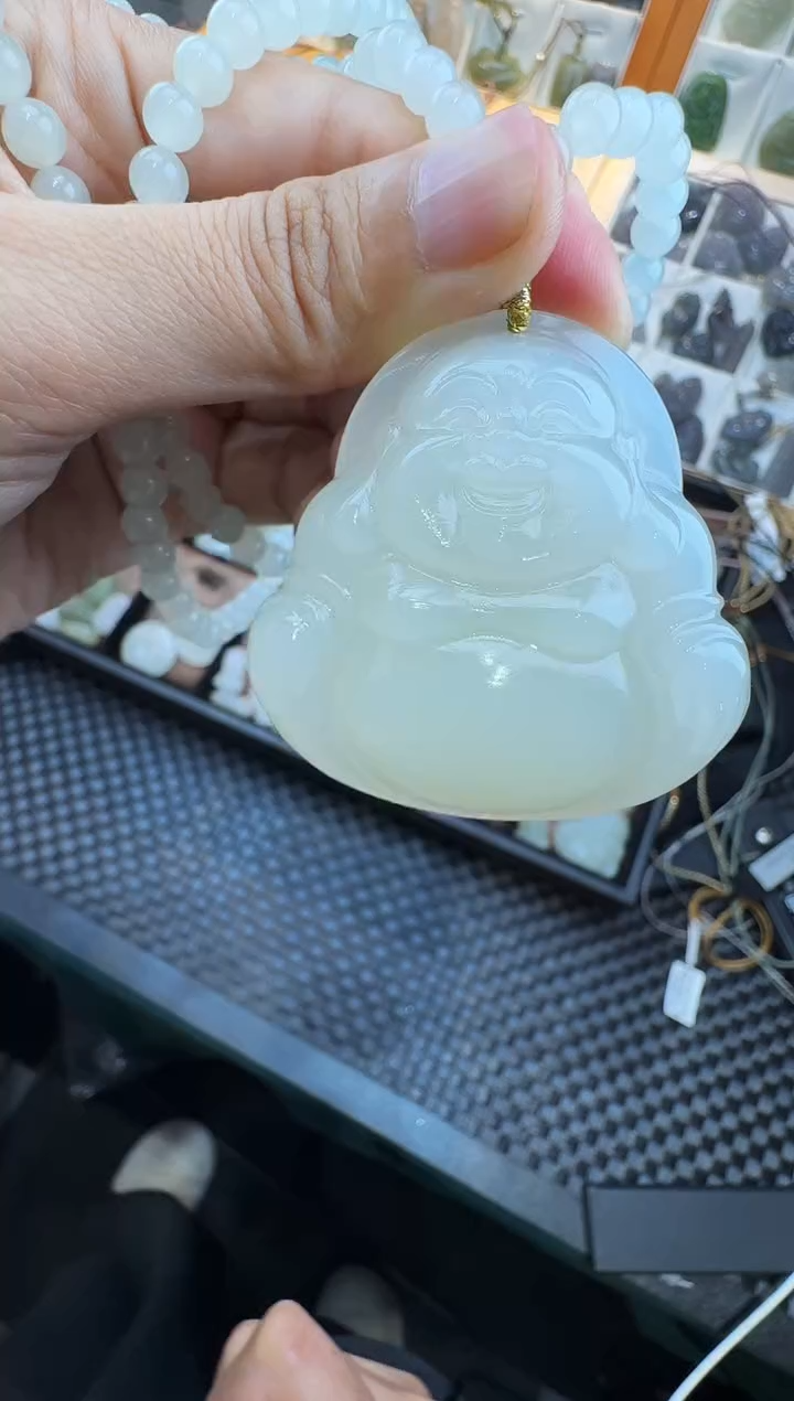 【闪购商品】和田玉颈饰未镶嵌50白玉货头佛公
