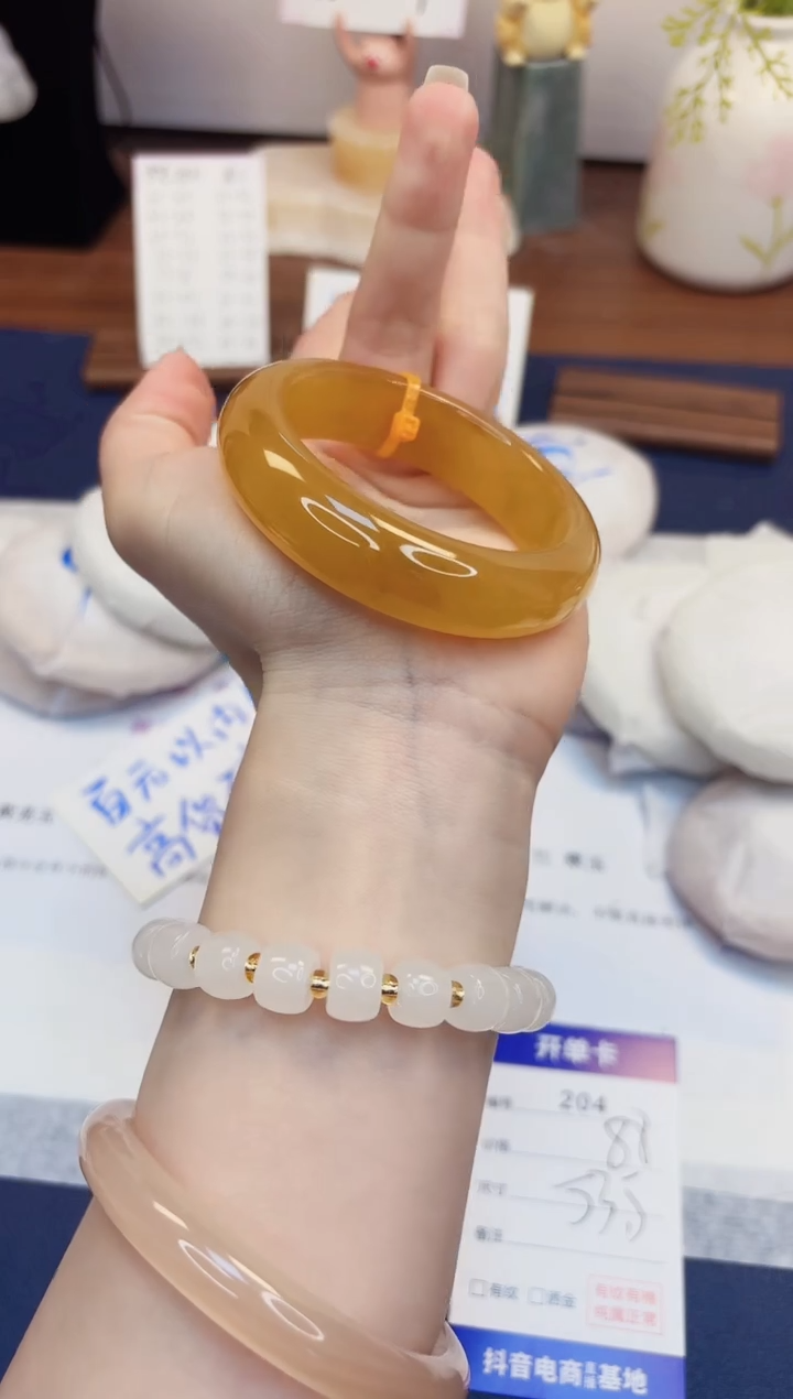 【闪购商品】石英质玉手镯未镶嵌204-财气镯-圈口53