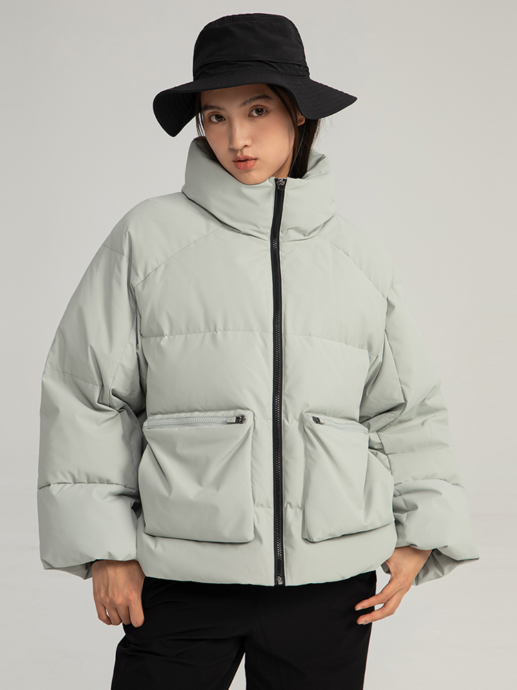 5 S&N冬季女款太空灰大口袋百搭立领羽绒服SWA03131553H025 3H025