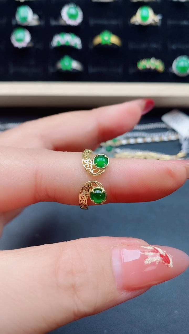 【闪购商品】翡翠戒指银S925镶嵌1321