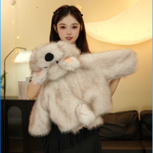 2025新款反季冬季毛绒阿拉斯加小狗卡通风草草冬季保暖加厚外套