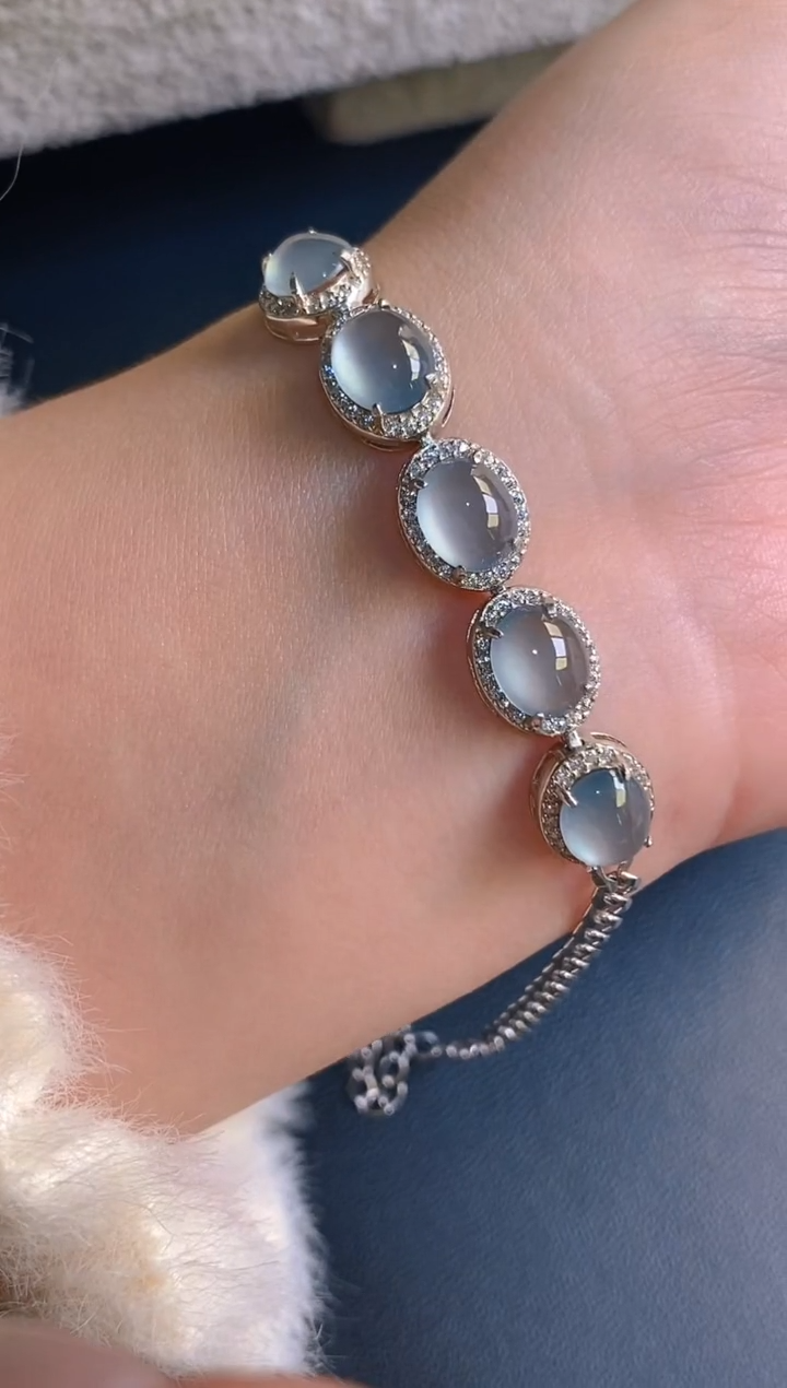 【闪购商品】翡翠耳饰银S925镶嵌天然A货翡翠1