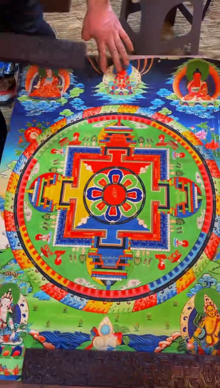 装裱画精品手绘唐卡链接--A0+67曼陀罗