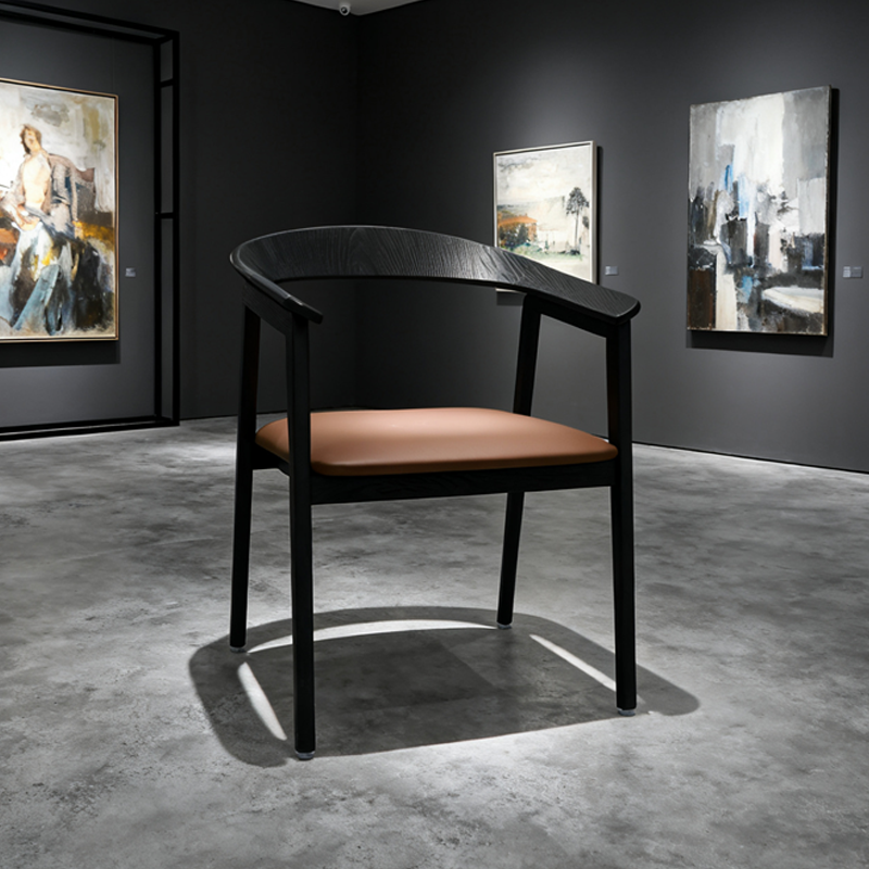 新款实木椅子简约轻奢靠背椅北欧家用酒店餐厅餐椅书房茶室茶桌椅