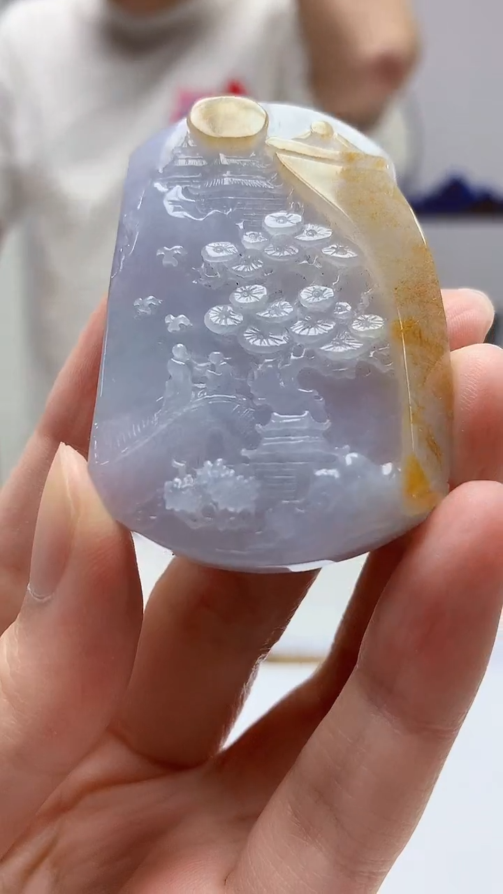 【闪购商品】定制翡翠未镶嵌4812zm-毛货挂件山水139