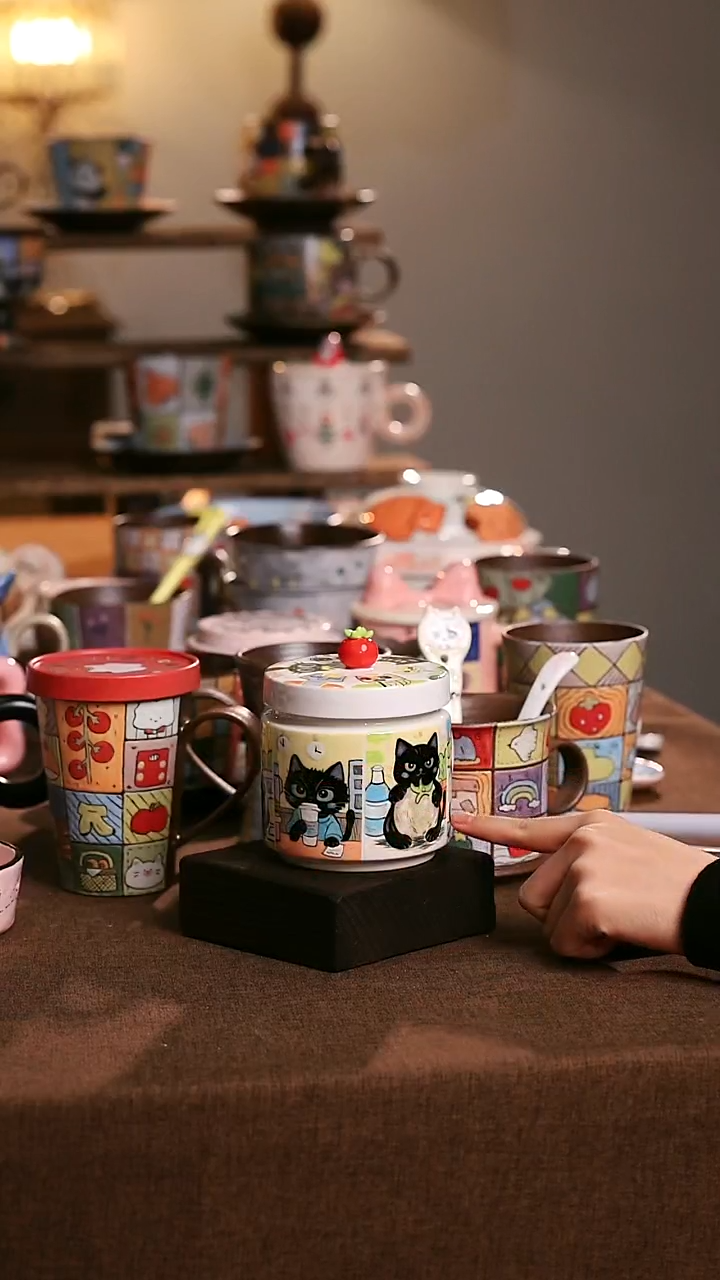 禧看陶瓷单耳把手杯