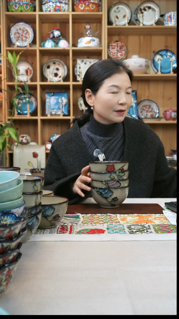 瓷片小可陶瓷高温四只米饭碗