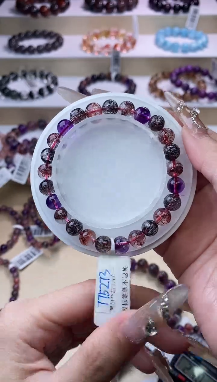 【闪购商品】水晶手链未镶嵌黑加仑超七单圈7m+