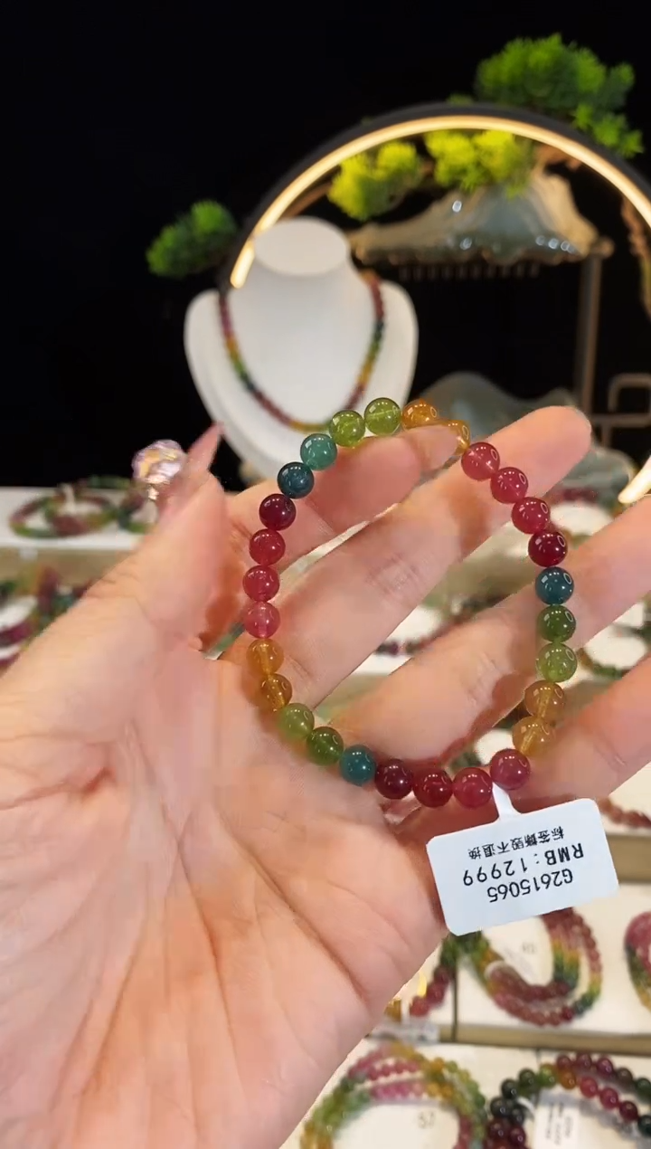 【闪购商品】碧玺手串未镶嵌G2615065素圈颜色微差