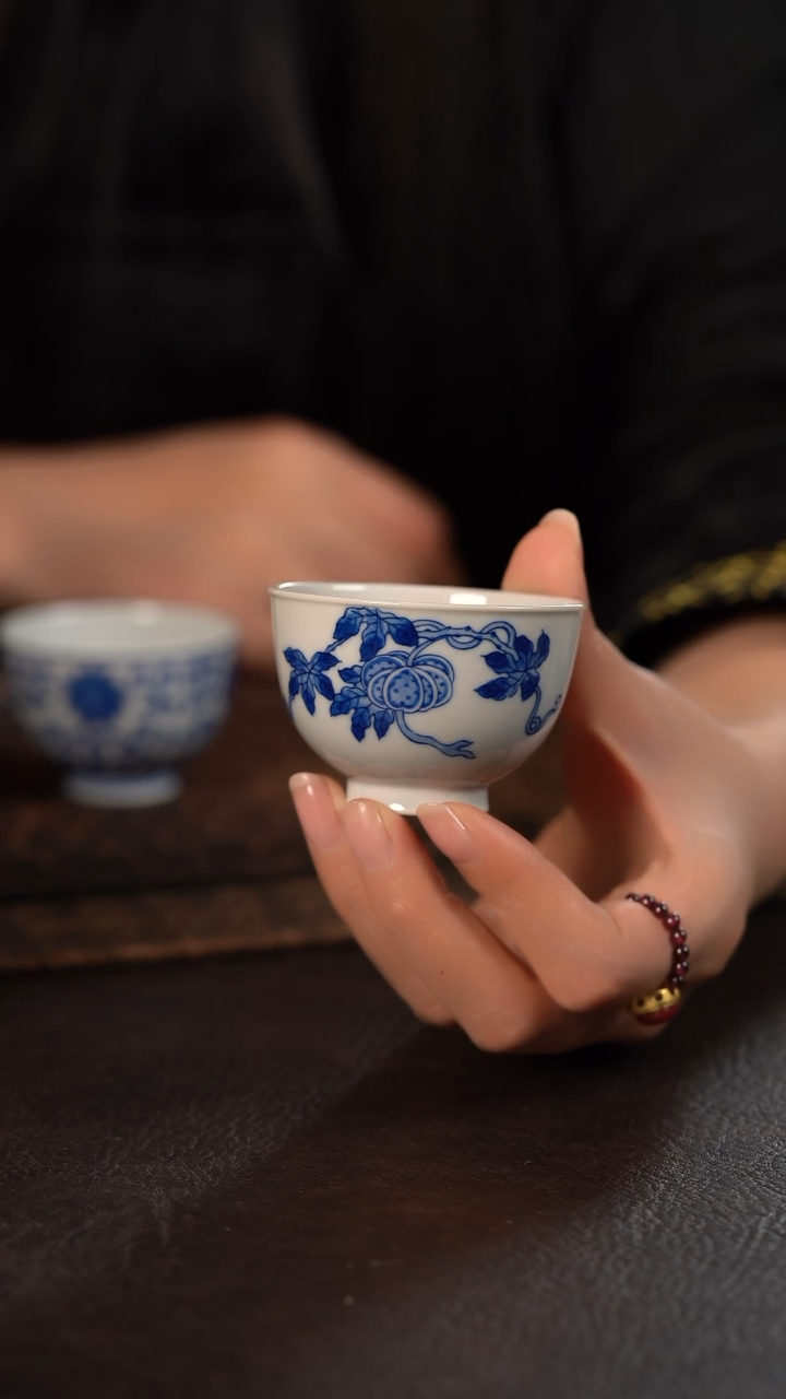 【闪购商品】杯HLX陶瓷折枝南瓜鸡心杯