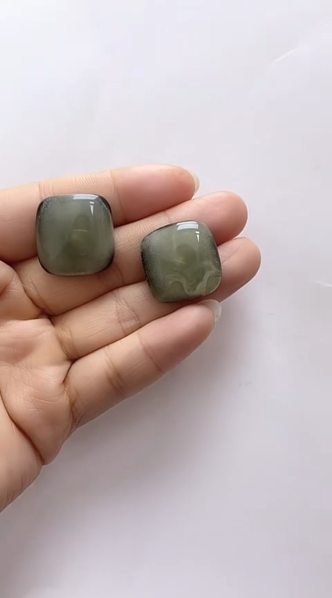 【闪购商品】琥珀裸石银S925镶嵌琥珀耳钉