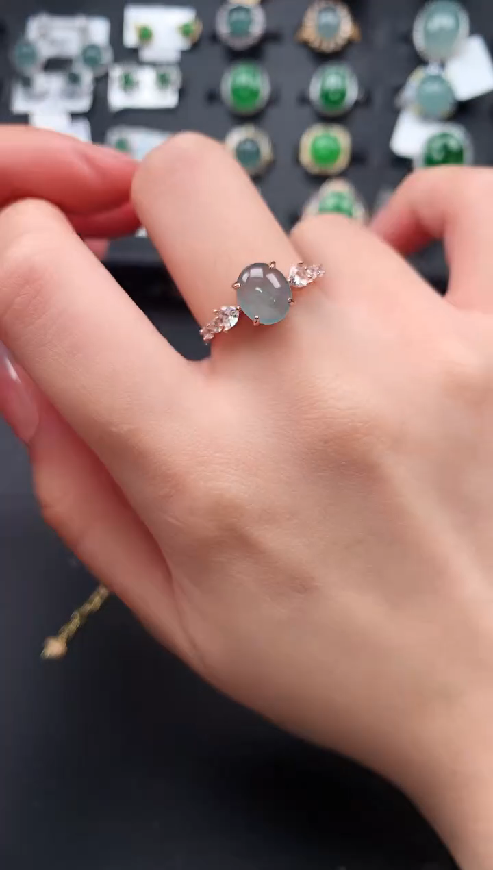 【闪购商品】翡翠戒指银S925镶嵌613451