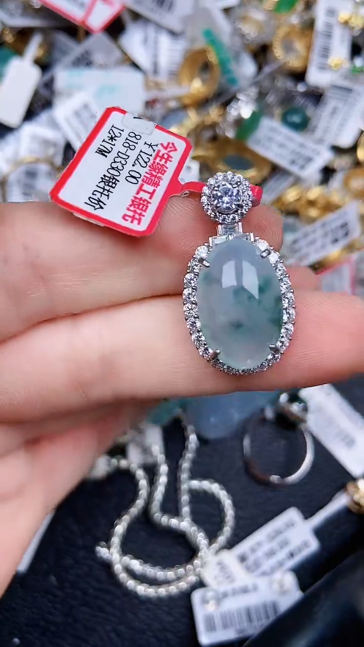 颈饰银S925镶嵌翡翠1949