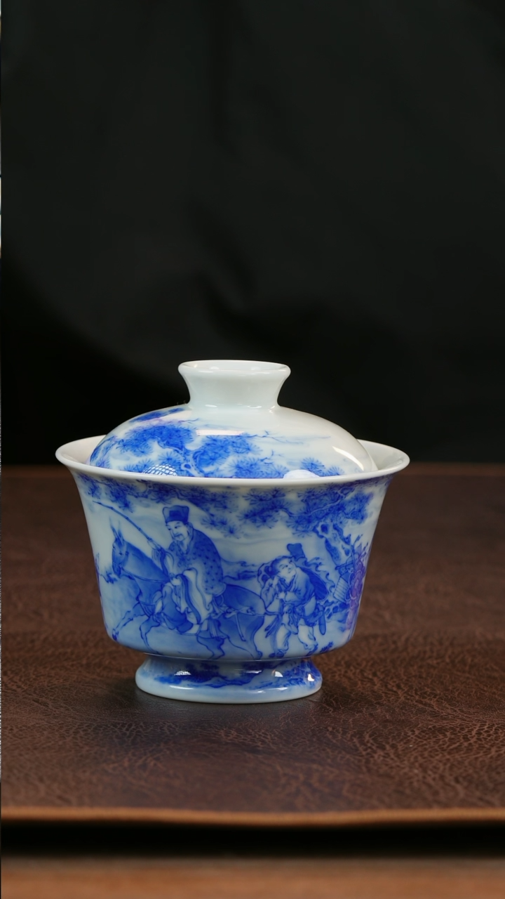 【闪购商品】青山赋人物盖碗陶瓷