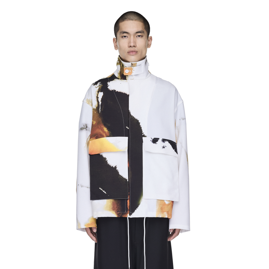 Y-3/Y-3（53-KA9632）白色季节主题琥珀花系列运动夹克外套