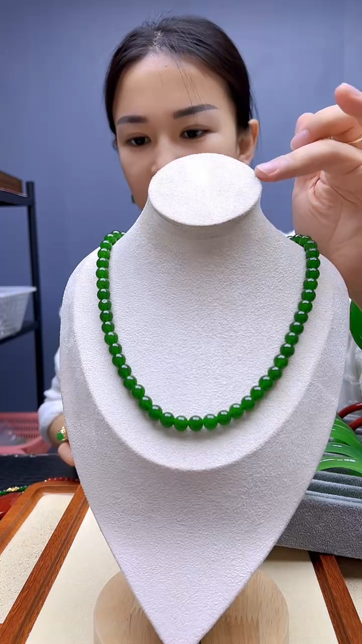 和田玉银S925镶嵌颈饰沉白diy颈饰8mm项链