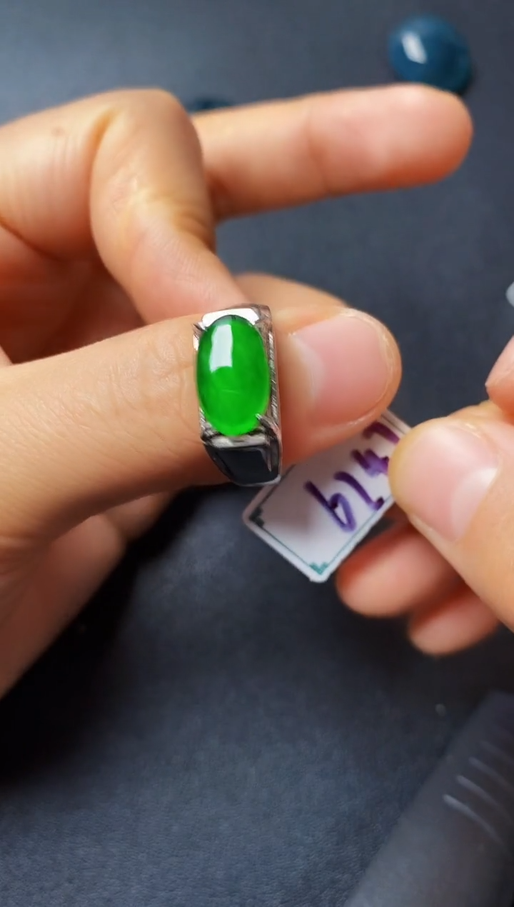 银S925镶嵌戒指翡翠22222222