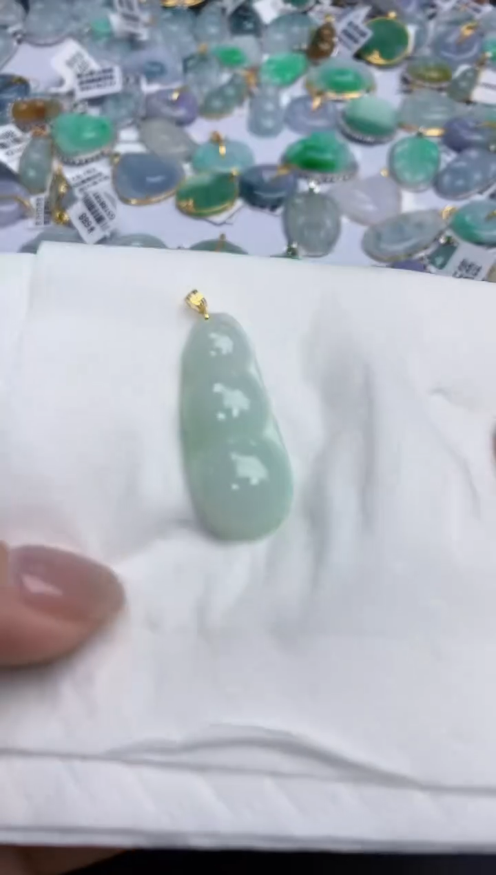 【闪购商品】翡翠颈饰18K金镶嵌天然缅甸翡翠A货