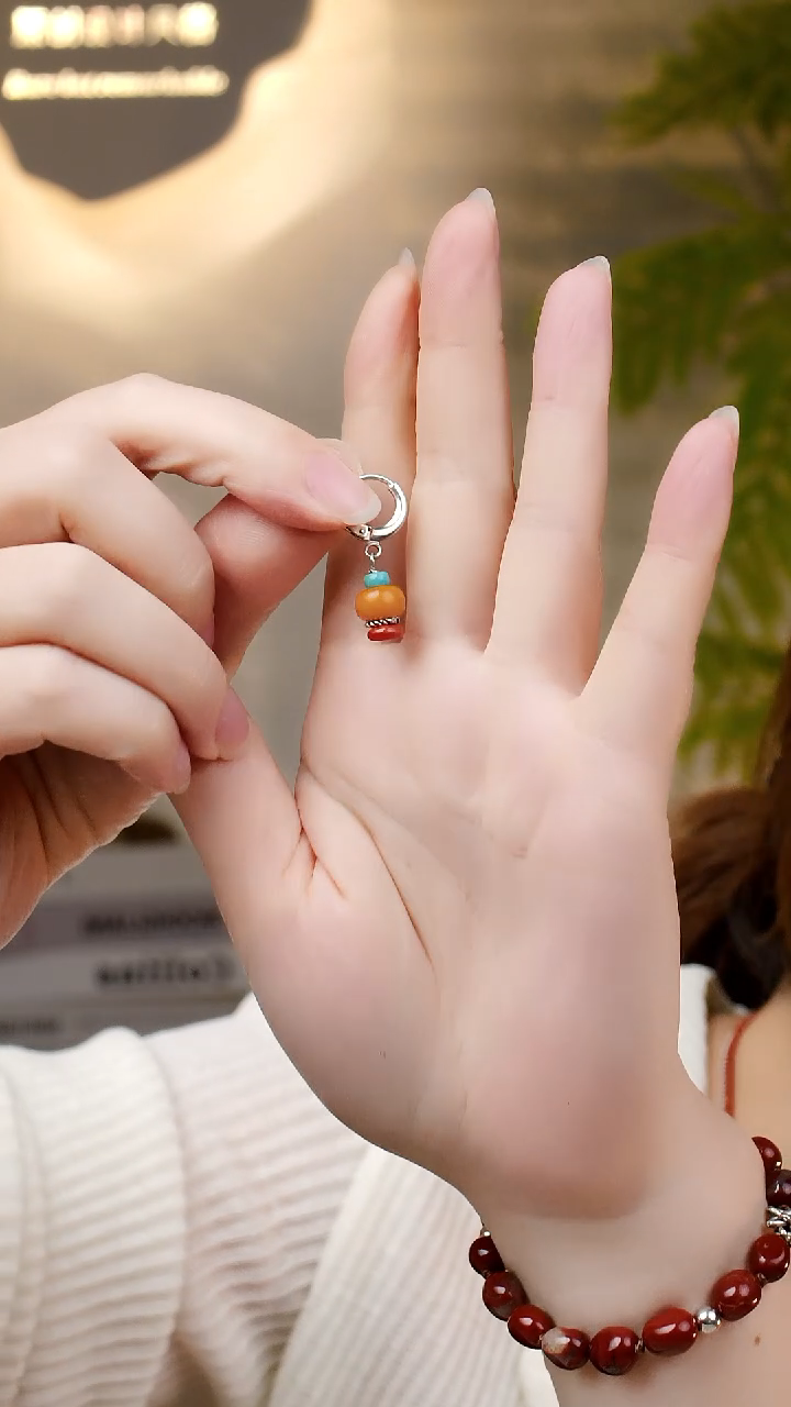 蜜蜡未镶嵌耳饰55 蜜蜡小塔1只