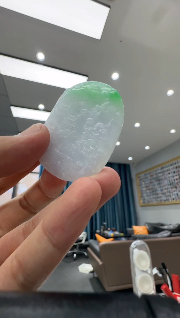 颈饰未镶嵌翡翠天然翡翠A货孤品一件