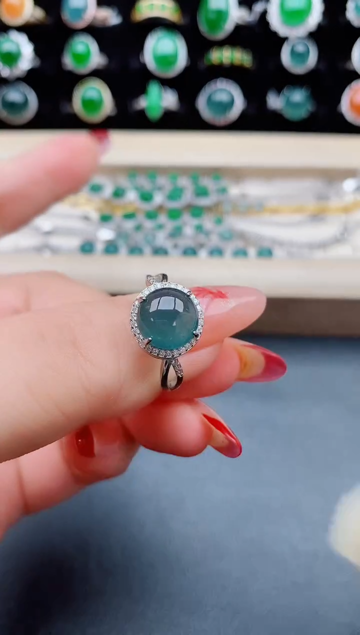 【闪购商品】翡翠戒指银S925镶嵌32321