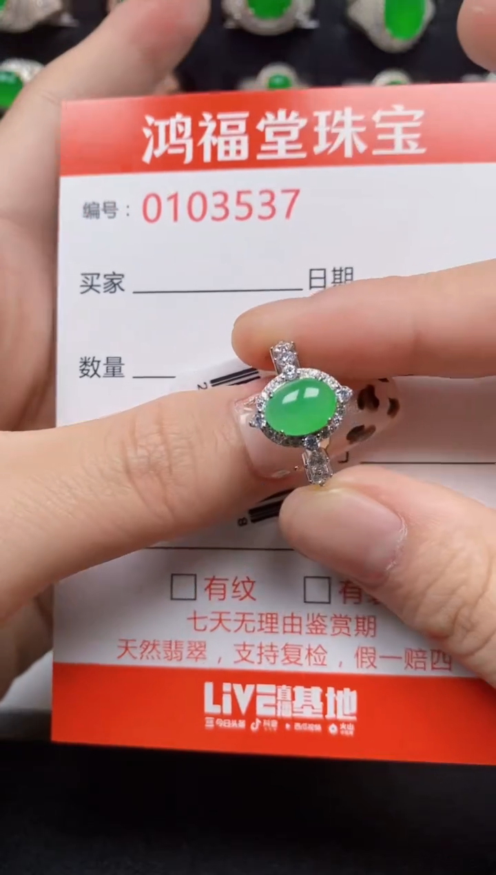 【闪购商品】翡翠戒指银S925镶嵌3537
