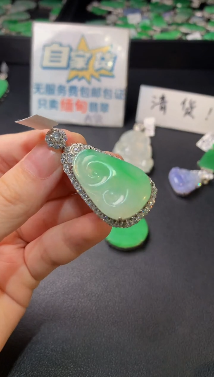 颈饰银S925镶嵌翡翠翡翠
