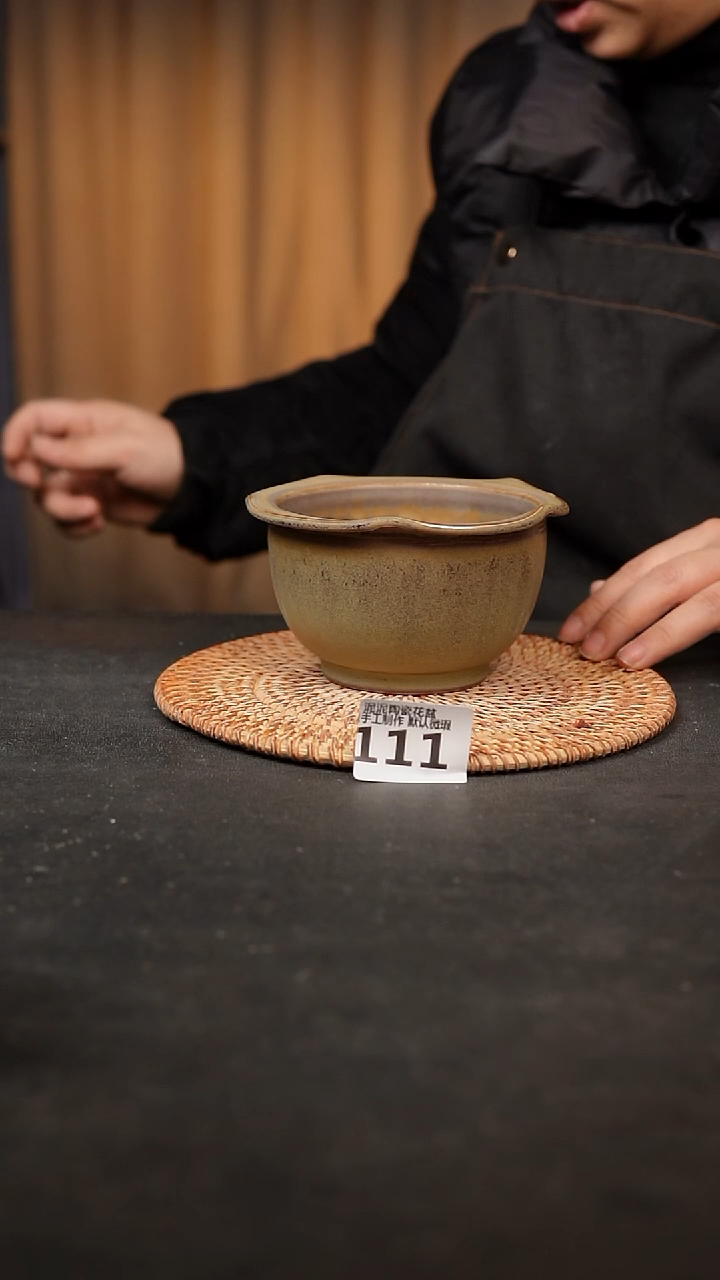 【闪购商品】瓷片111泥泥手工花盆口9高7