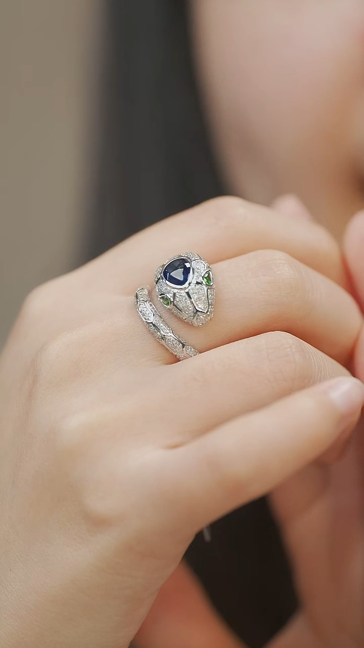 【闪购商品】蓝宝石戒指18K金镶嵌1.5ct/皇家蓝