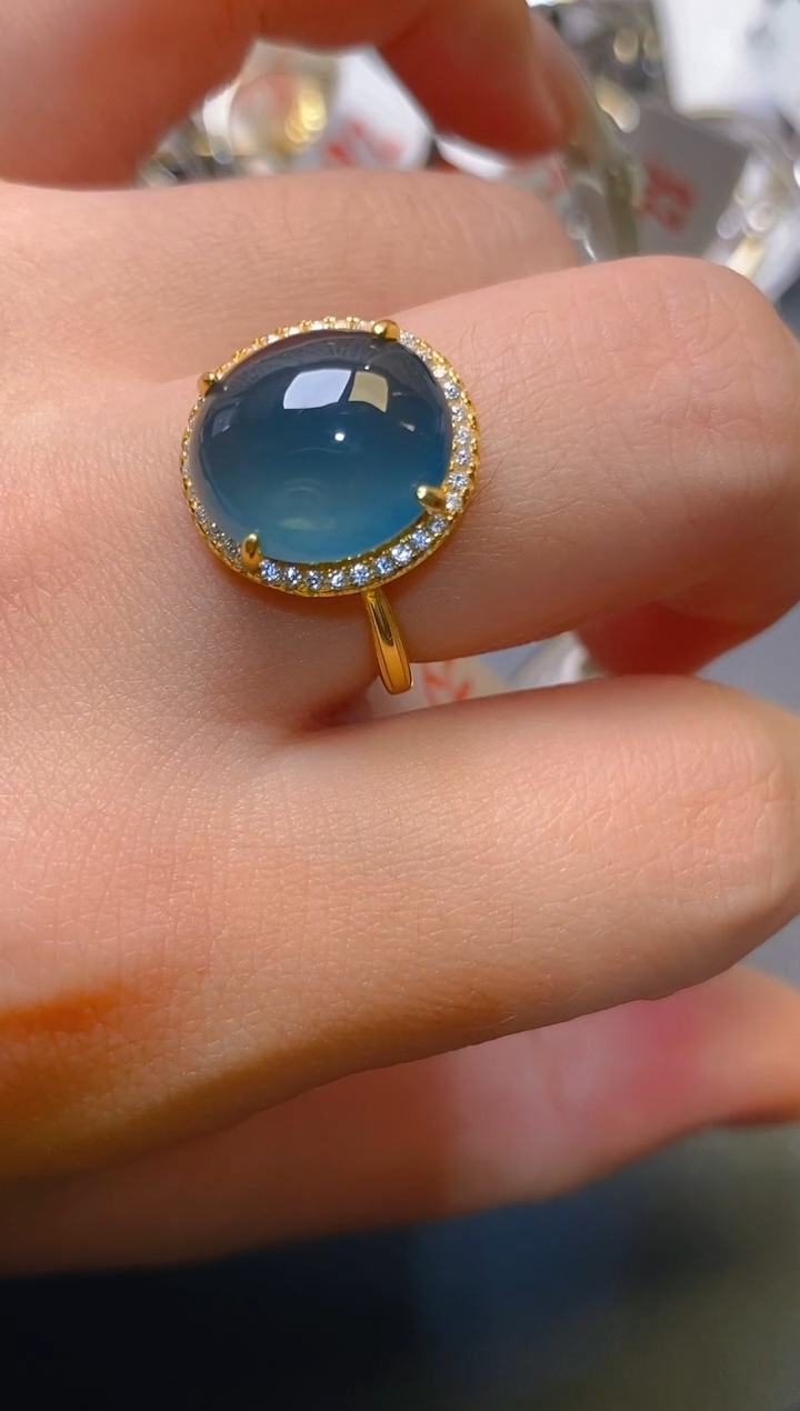 【闪购商品】翡翠耳饰银S925镶嵌天然A货翡翠1