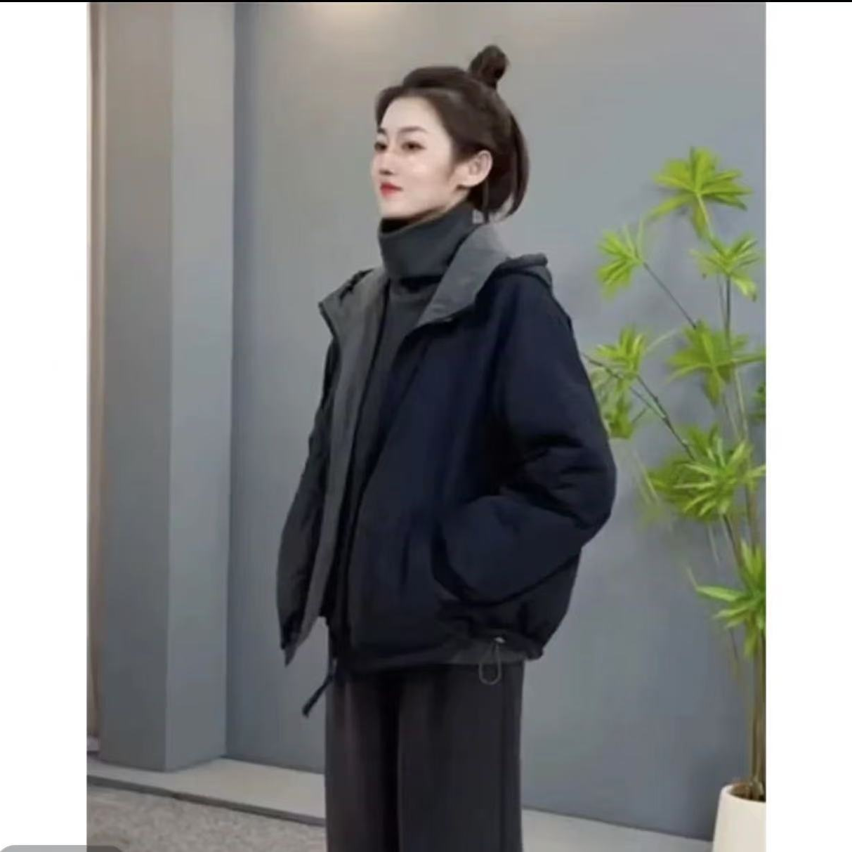 2025秋冬季新款女士时尚棉衣夹棉外套短款休闲宽松棉袄