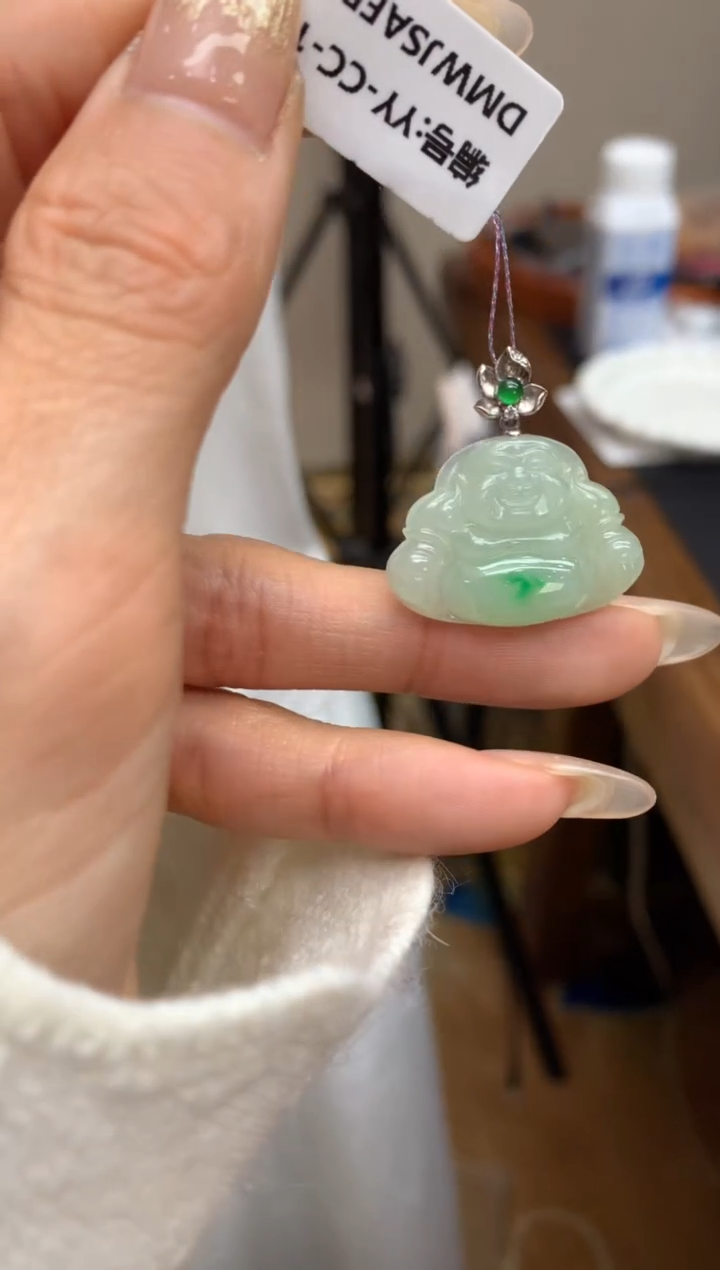 【闪购商品】翡翠颈饰18K金镶嵌佛公