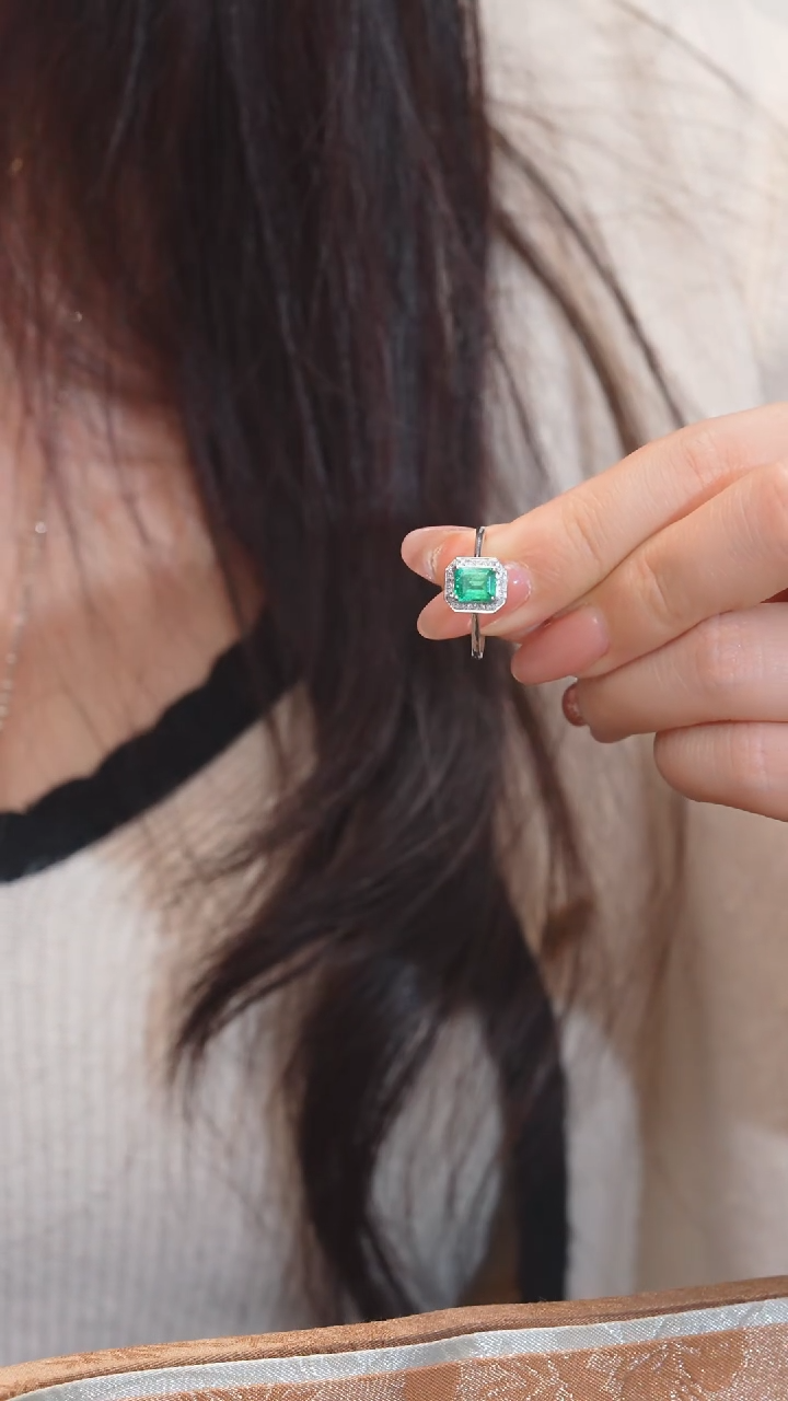 【闪购商品】祖母绿戒指18K金镶嵌（1ct）@@U6348