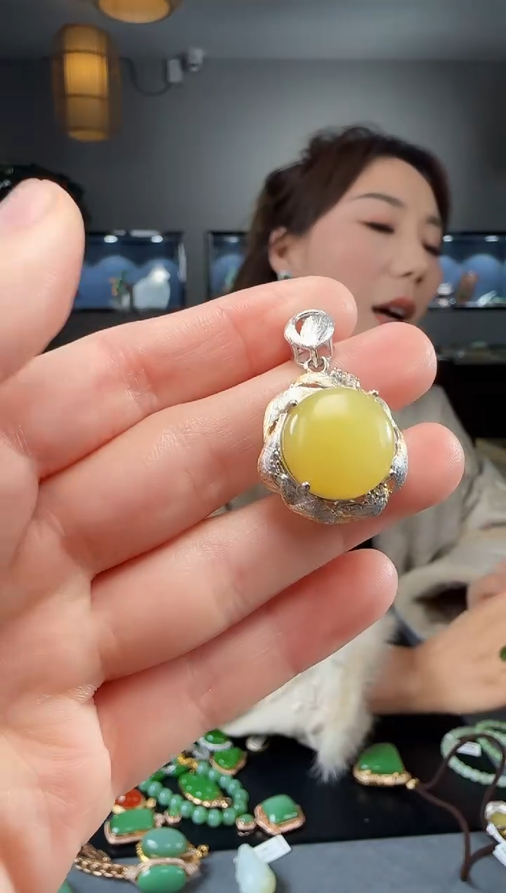 【闪购商品】和田玉吊坠(不含链)银S925镶嵌1